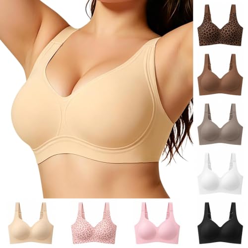 Kifszeury Jelly Bras for Women Full Coverage Beige L Padded Everyday Bra - image 1