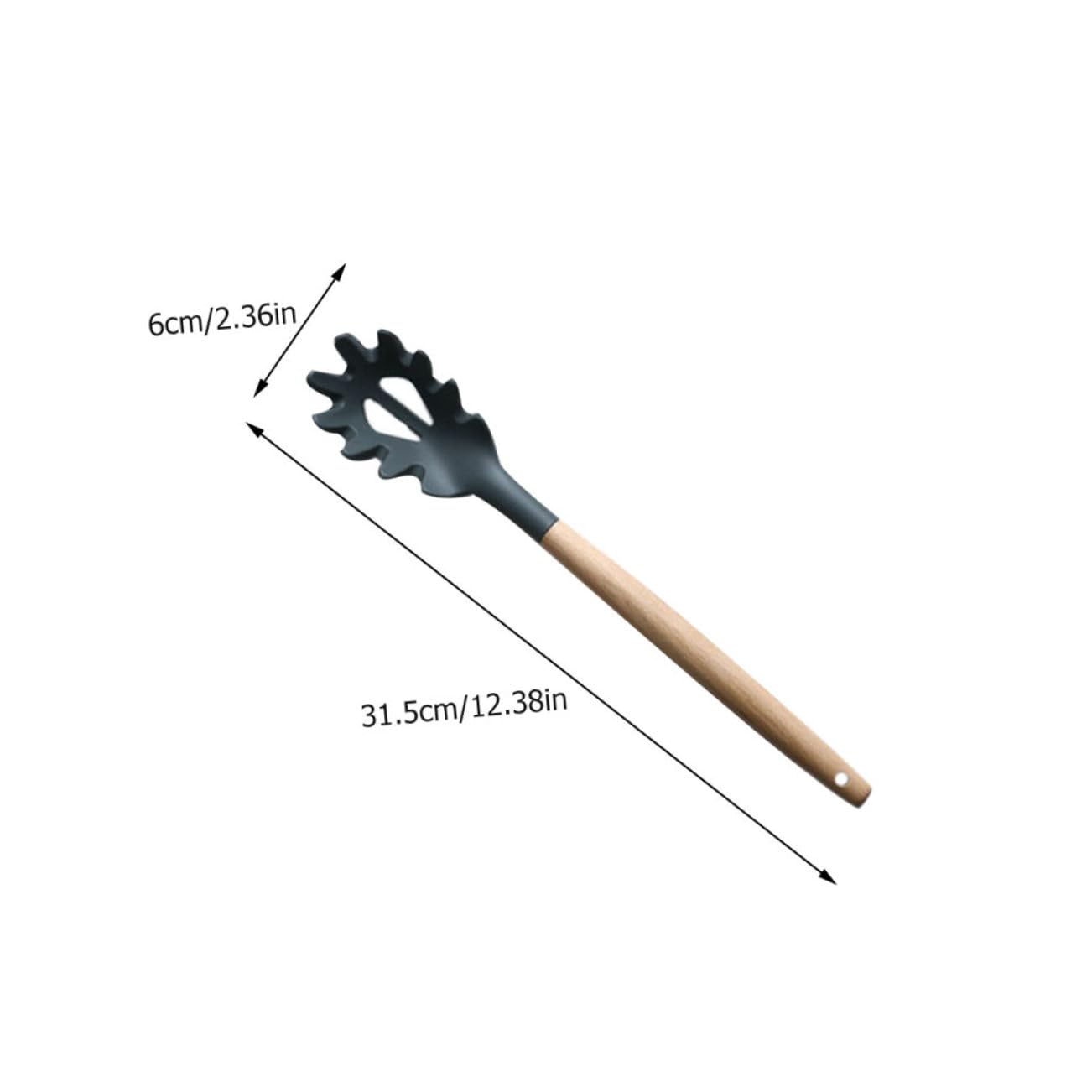 STOBAZA Non-stick Spoon Silicone Pasta Strainer Spaghetti Spoon Serrated Edges Kitchen Supplies