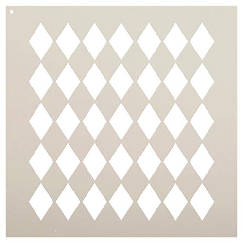 Medium Diamonds Stencil by StudioR12 | Simple Repeating Pattern - Reusable Mylar Template | Painting, Chalk, Mixed Media | Use for Crafting, DIY Home Decor - STCL630 (6