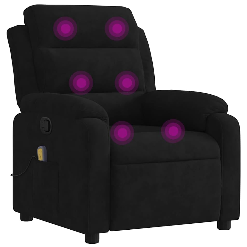 Sillón de Masaje reclinable de Terciopelo Negro