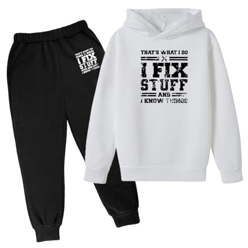 Ensemble garçon sweat à capuche et pantalon blanc 5-6 ans pour l'hiver