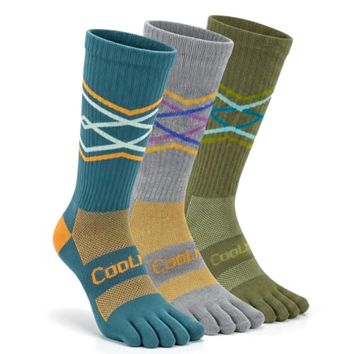 bysock Toe Socks for Men and Women Cool-max Running Socks Athletic Breathable Five Finger Socks 3 Pairs