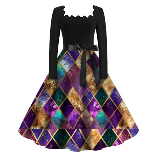TOFOTL Robe Carnaval de Venise Femme Deguisement Grande Taille Vintage Venitienne Indienne Année 90 Italie Adulte Cosplay Soiree Adultes Fée Déguisement Carnaval Femme Pourpre XL