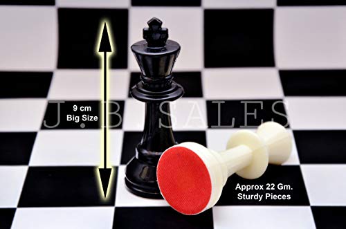 Image of 18 x 18 inches professional tournament Green and White chess board set (Fide-Standards) with Chessmen - 34 pieces and Chess bag, with 2 extra queens