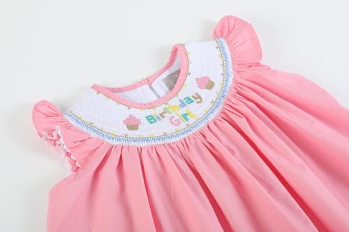 Girls and Toddlers 'Birthday Girl' Smocked Bishop Dress3