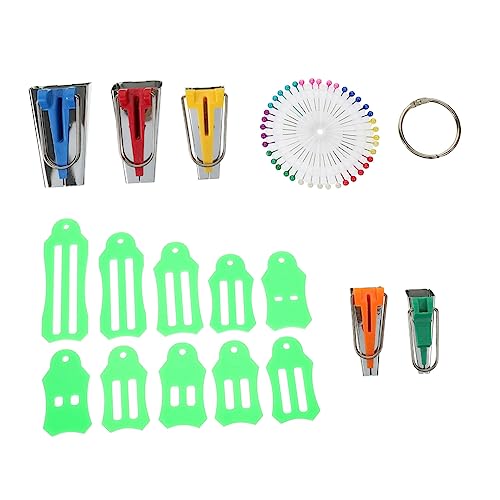 Generic 1 Set Patchwork Edger Binding Fabric Markers for Sewing DIY Quilting Tools Single Double Folding Tool Quilt Kits Bias Probe Sewing Quilting Tools Bias Maker Supplies Plastic Simple, 8.9X3cm