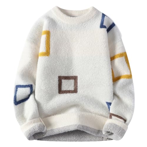 Men Sweater Harajuku Streetwear Knitted Sweaters O-Neck Pullover Clothes