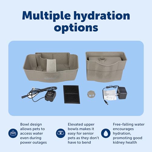 PetSafe Multi-Tier Pet Fountain 100oz – Accessible Two-Height Waterer for Senior Pets — view 5