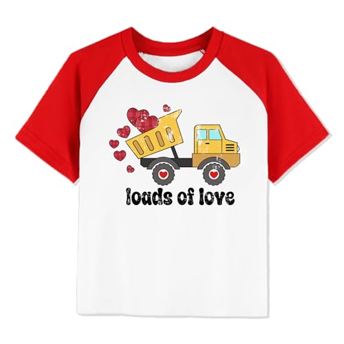 Toddler Boys Valentine's Shirt Retro Love Heart T-Shirts Kids Valentines Tees 2-10 Years