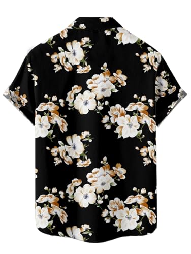 Image of DRESSFO Matchable Couples' Outfit Tropical Flower Leaf Print Button-up Shirt Or Strappy Dress