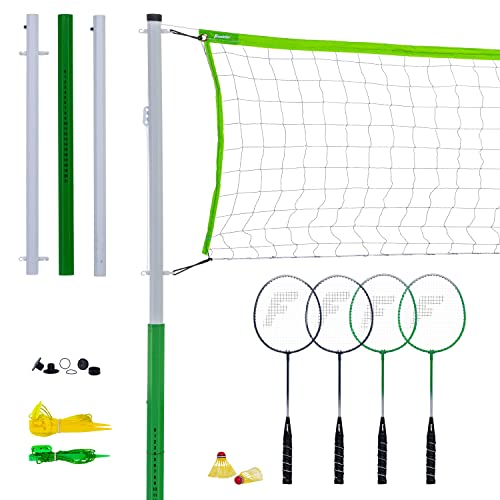 Franklin Sports Badminton Set - Portable Badminton Set - Adult And Kids Badminton Net - Perfect Backyard/Lawn Game - Includes 4 Badminton Racquets - Intermediate #TOP9