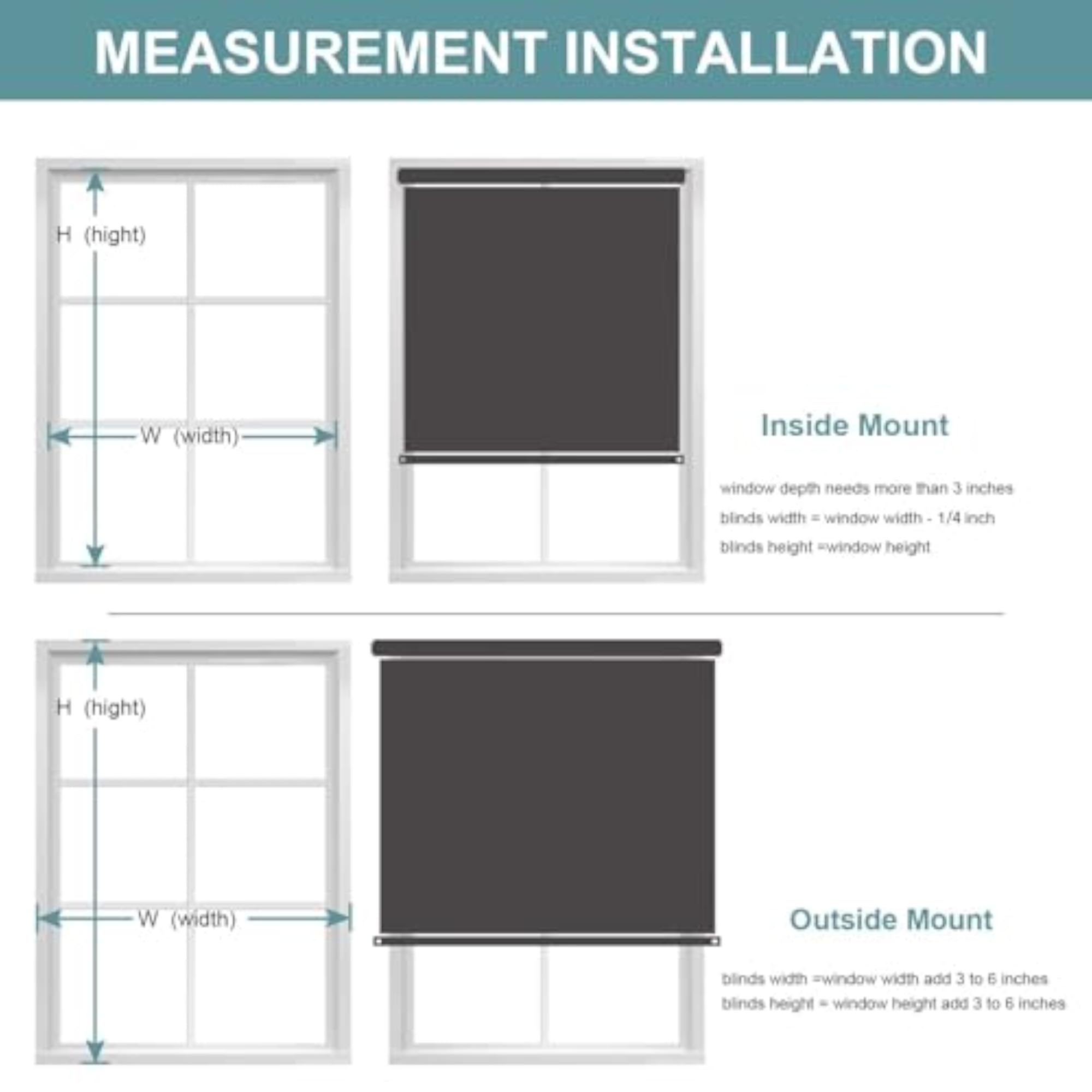 Custom Roller Window Shades Blackout Fabric Blinds for Home