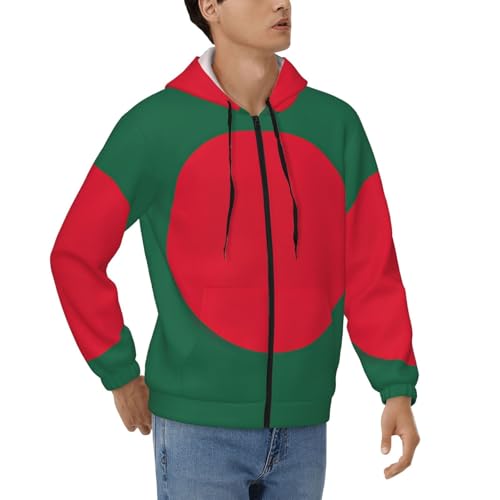 Sweat à capuche zippé Bangladesh pour homme veste streetwear noir