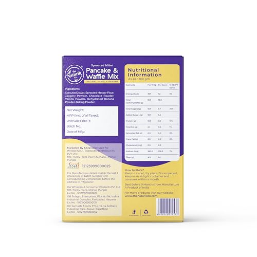 Image of The Naturik Co. Millet Vanilla Pancake & Waffle Mix 150g | No Maida | No Sugar | Made with Jaggery | Millets Powered | Ready in 2 Minutes | No Preservatives | High Protein & Fiber | As Seen On Shark Tank |