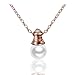Produktbild Onefeart Rose Vergoldet Anhänger für Frauen Halskette Weiß Perle Glühbirne Form 450x15x8MM Rose Gold