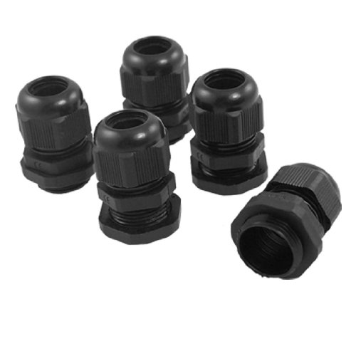 SODIAL (R) 5 Pz Pressacavi Giunti plastica nera