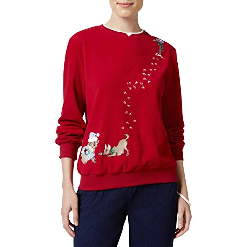 Alfred Dunner Women's Petite Classic Anti Pill Christmas Sweater