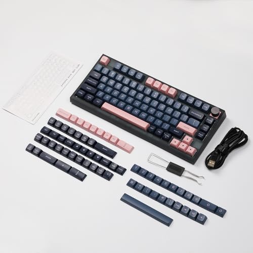 SKYLOONG GK75 Lite con montaggio a guarnizione Tastiera programmabile a caldo con manopola rotante, compatibile con Win/Mac (marrone ottico Gateron) - Tastiera gaming - Immagine 6