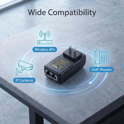 Inyector PoE de 2,5 G, salida pasiva PoE+ de 48 V/0,5 A, velocidad de 100/1000/2500 Mbps, hasta 100 m de conexión, plug and play para cámaras IP, puntos de acceso inalámbricos y videoteléfonos (NUS-2.5G) miniatura 6