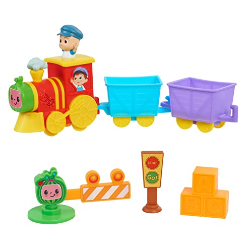 image for CoComelon All Aboard Musical Train with Bonus Pieces, 24-pieces, Plays