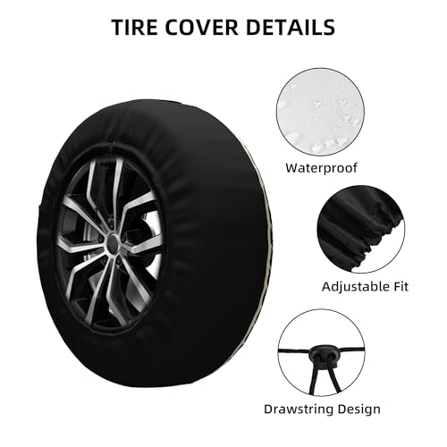 Image of Funny Duck Spare Tire Cover, Just Ducking Around Duck Printed Tire Cover for SUVs RVs Trailers Campers Trucks, Outdoor Spare Wheel Protector(16 inch for Diameter 29 inch-31 inch)