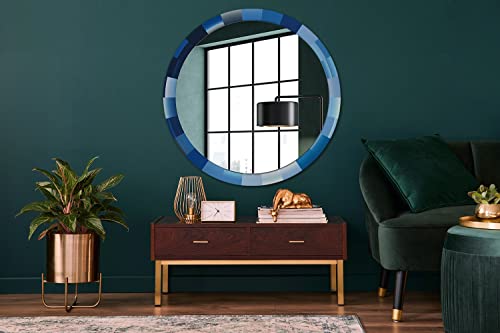 Miroir rond abstrait bleu fi100 pour illuminer le salon moderne - 4
