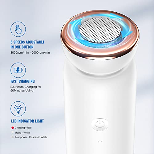 Electric Foot Callus Remover Rechargeable, Portable Foot File Callus Remover For Feet Pedicure Tools Foot Scrubber Kit, Professional Foot Care For Dead And Cracked Dry Skin, 5 Speed & 3 Grinding Heads #TOP1