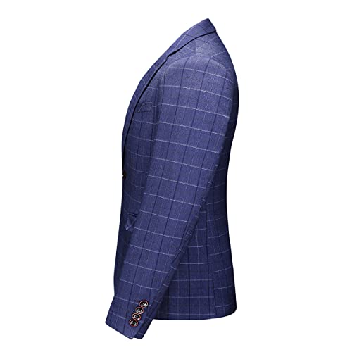 Men's Plaid Blazer Sport Coats Jackets Slim Fit One Button Lightweight Casual Checkered Blazer For Men #TOP1