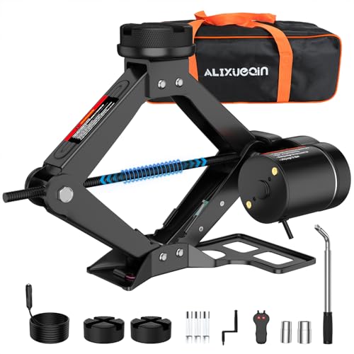Image of Electric Car Jack, 3 Ton Electric Scissor Jack for Car, SUV, MPV | Alloy Steel Car Jack Kit, Efficient Motor for Rapid Lifting, Portable Tire Change Kit, Outdoor Car Emergency Kit