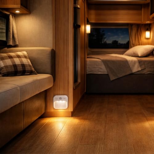 Image of DAMI Motion Sensor Night Lights Rechargeable with Timer, Battery Cabinet Light with 3 Color Temperatures Stepless Dimming, Magnetic Closet Light for Travel, RV, Cruise Essentials 2026