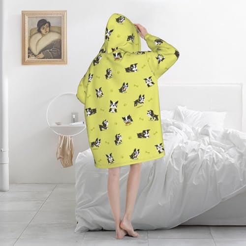Sweat couverture Boston Terrier en flanelle premium : le confort absolu pour vos soirées
