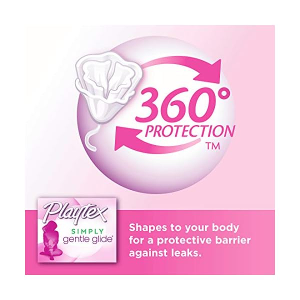 Playtex Simply Gentle Glide Tampons, geruchlos, ultra saugfähig, 36 Stück (1 Stück) (Verpackung kann variieren) – Bild 4