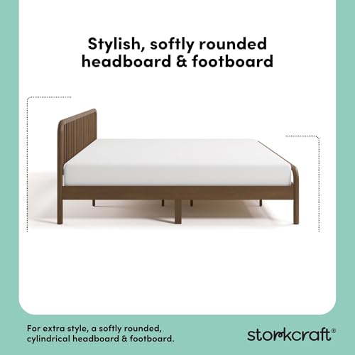 Image of Storkcraft Porto King Bed Frame, Hazelnut