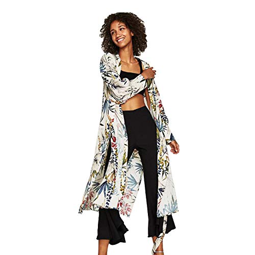 Abbigliamento da Spiaggia Cardigan da Donna Copricostume da Spiaggia in Cotone Kimono Estivo Stampato Abito Lungo Morbido ad Asciugatura Rapida Traspirante Comodo Durevole