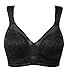 ZeroBound Women's Minimizer Bras Comfort Cushion Strap Wirefree Full Coverage Large Bust Non-Padded Bra(Black,38DD)