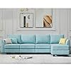 HONBAY Reversible Sectional Sofa L Shaped Couch with Storage Convertible Modular Sofa with Chaise, Aqua Blue