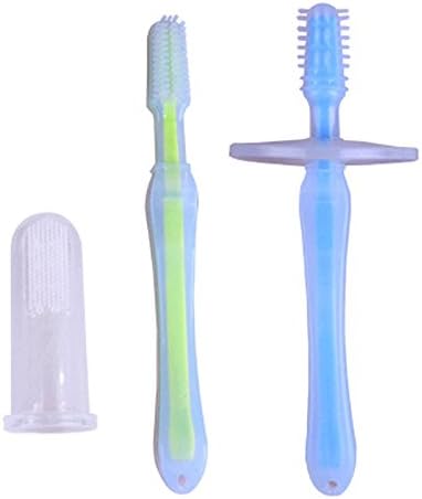 Baby Oral Care Kit: Fingertip Toothbrush + Tender-Care Toothbrush + Gum Massager With Silicone Shield