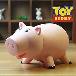 Hucha Hamm Toy Story Alcancía Ahorro de plástico Hucha para niños y Adultos Regalo de cumpleaños con Paquete Lindo, Alcancía Rosa