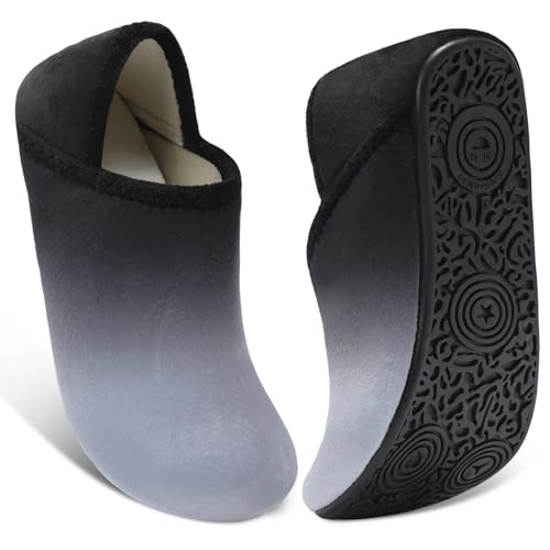 XIHALOOK House Shoes for Women Soft Slippers Fade Black, 5.5-6.5 Women