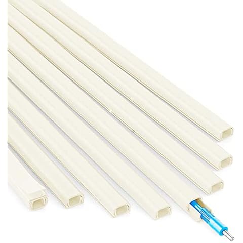 Wall Cord Hider for 1 Mini Cord - Yecaye 125 inch On-Wall Cable Cover Channel - Cable Concealer Cord Wires, Cord Hider Cord Management for Home Office - W0.5in H0.31in, Beige Cover