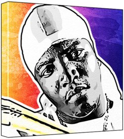 Buy Al Kapone - Pop Art Print (Multicolour; Grungy Paint Background) 50 x 50 x 2 cm Large Square Deep Box Canvas โ BookShops.in