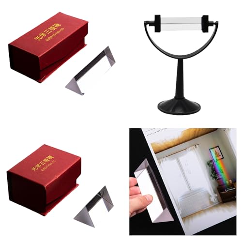 Rainbow Triangular Prism Optical Glass Triangular Prism Triples Prism for Photography Effect Physics Teaching