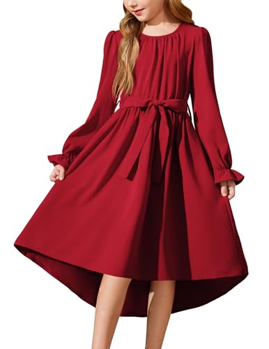 Arshiner Mädchen Kleid Festlich Chiffonkleid Rot Elegant Abendkleid Kinder...