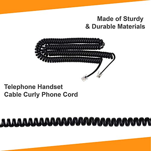 Teléfono fijo iSoHo Phones negro con cable rizado de 25 pies miniatura 3