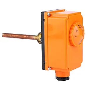 Ubersweet Hot Water Pipeline Thermostat, Professional Vertical G1/2 Male Thread Compact Hot Water Pipe Thermostat for Heating System