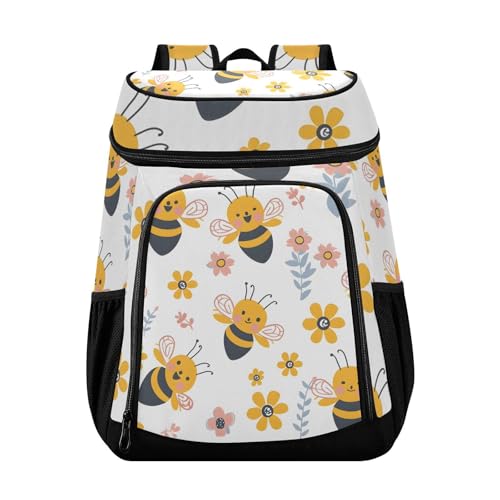 Funny Bee Honey Cooler Backpack Cooler Insulated Leak Proof Lunch Backpack 36 Cans Waterproof Soft for Men Women Picnic Hiking Camping Beach