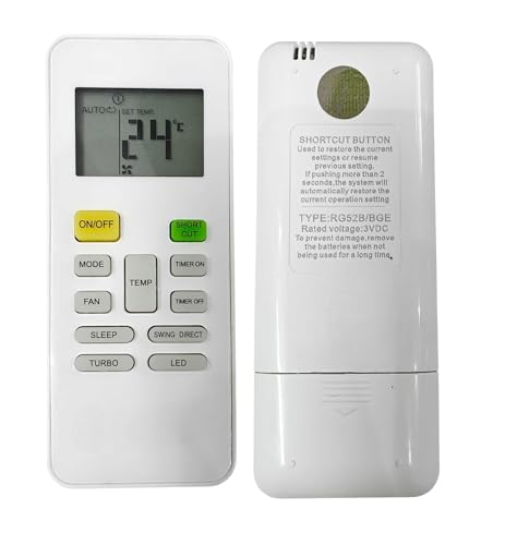 Image of Ehop RG52B /BGE Compatible Remote Control for Lloyd AC with Shortcut Key