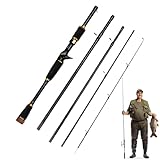 Leichte Carbonfaser-Angelrute – Spin-Casting-Rute, 2,1 Meter abnehmbare Baitcasting-Rute |...