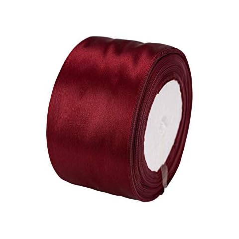 ATRBB 25 Yards 2 inches Wide Satin Ribbon Perfect for Wedding,Handmade Bows and Gift Wrapping (Wine red) Cover