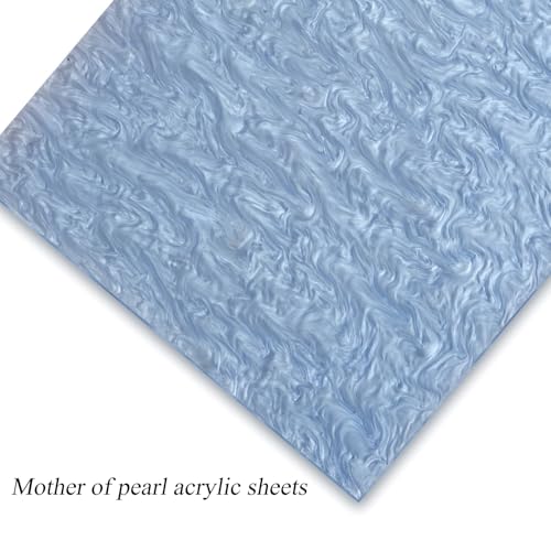 Image of TOEPODO Pearlescent Ripple Cast Acrylic Sheets 1 /8 Thick Marble Acrylic Sheets for Laser Cutting Plexiglass Sheets for Art Design DIY Crafts Home Deco (3, Metal Blue, 12x12 Inch)